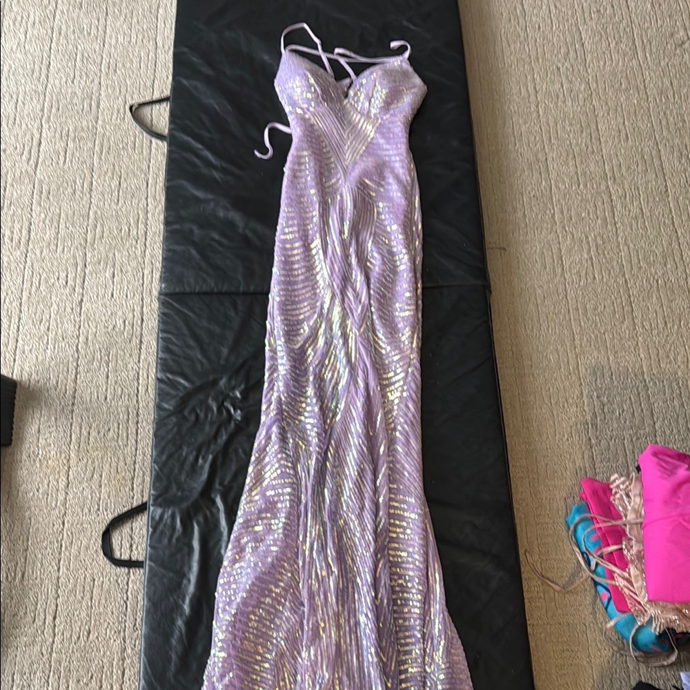 Elegant Lavender Sequin Gown